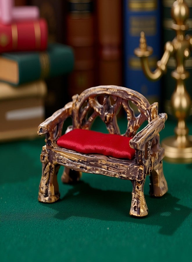 Tnyvm Brown Fairy Garden Furniture Ornaments Miniature Resin Chair Bench Doll House Decor Home Garden Miniatures Resin Micro Landscape Decoration Bench Furniture, Decorations - Image 3